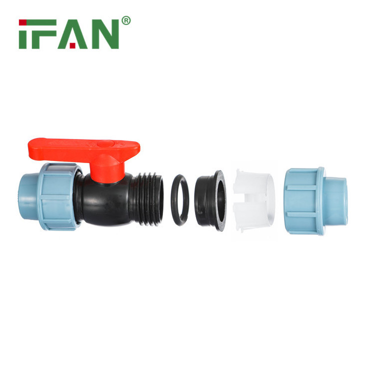 Ifan Wholesale PP Irrigation System Black Color Double Male HDPE Valve PE Pipe Fitting