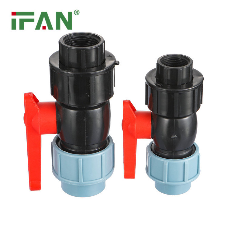 Ifan Wholesale PP Irrigation System Black Color Double Male HDPE Valve PE Pipe Fitting