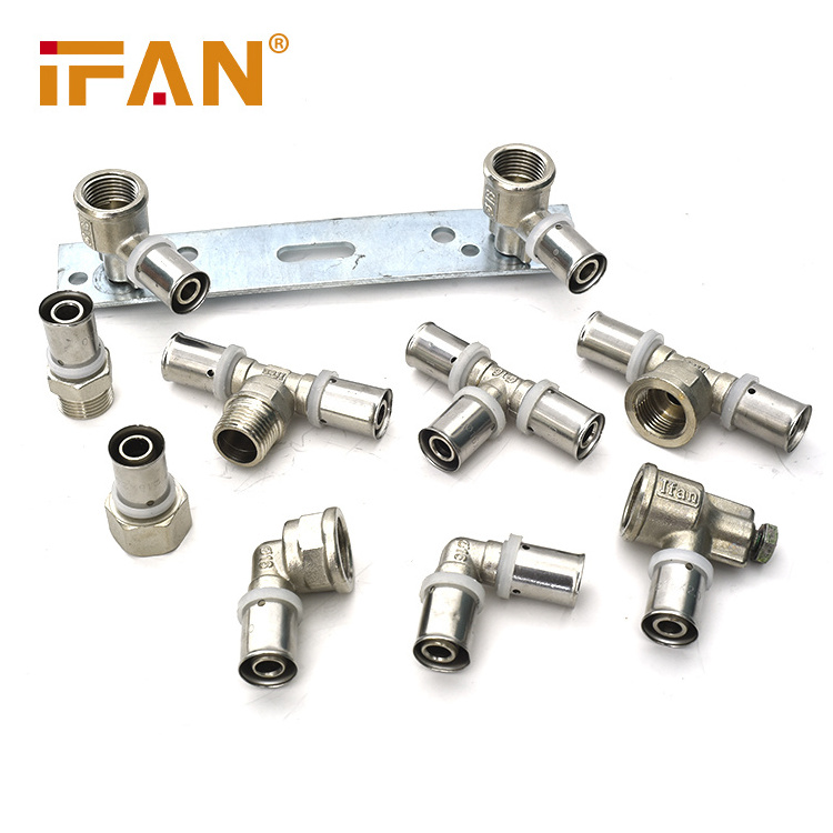 Ifan PN25 Water Pipe Connector  20-40mm Tee Elbow Socket Brass PEX A Fitting Brass Press Fitting