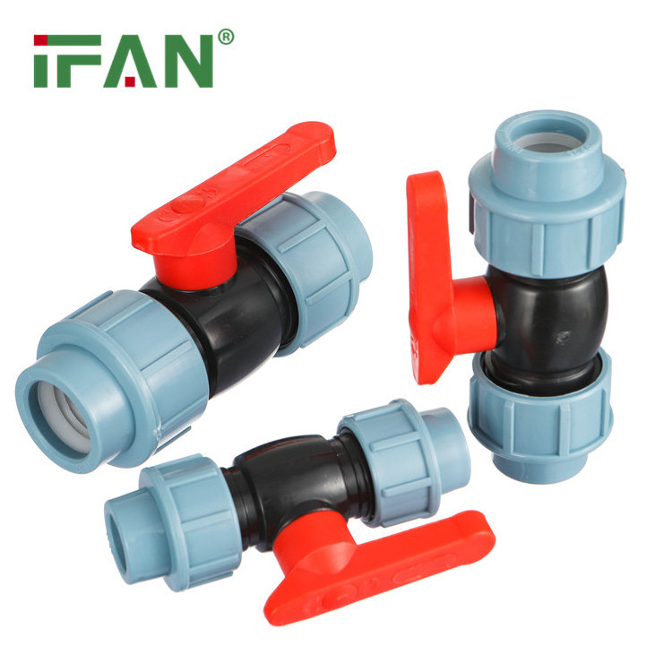 Ifan Wholesale PP Irrigation System Black Color Double Male HDPE Valve PE Pipe Fitting