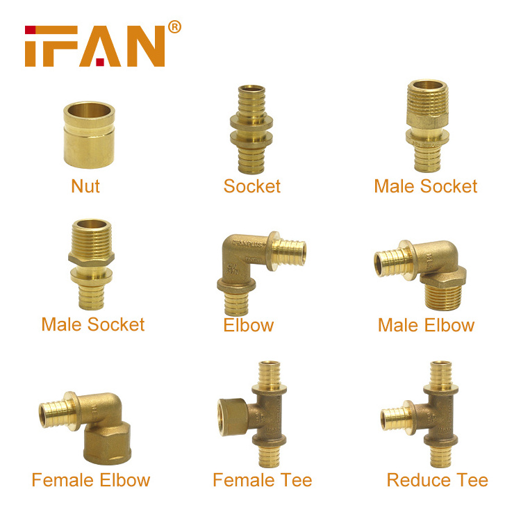 Ifan PN25 Water Pipe Connector  20-40mm Tee Elbow Socket Brass PEX A Fitting Brass Press Fitting