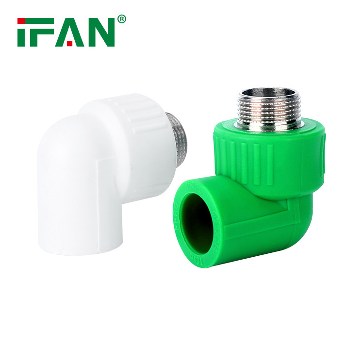 Ifan Wholesale PPR Fittings 20-63mm Brass Male Thread Plastic PPR Tee 1/2 PPR Pipe Fitting