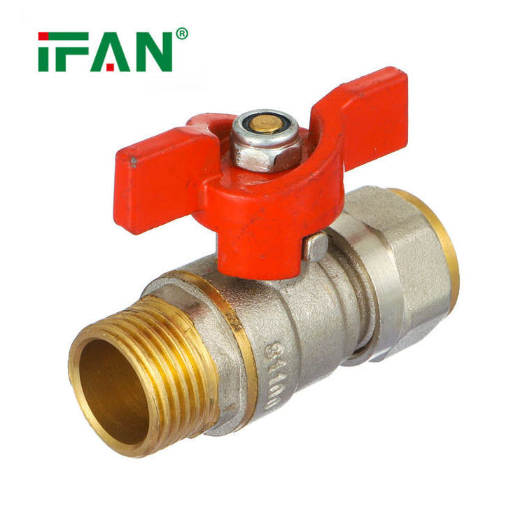 IFAN Factory Pex Ball Valve Brass 1/2inch Brass Core Butterfly Handle Brass Valve For Pex Tube