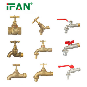 IFAN Water Brass Bib cock Tap Gold Color 3/4inch Brass Core Female Thread Brass Bibcock Taps bibcock