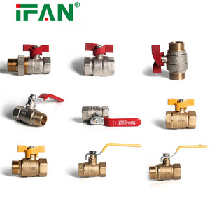 IFAN Factory Price 1/2" 3/4" Size 57-3 Brass Ball Valve Double Color Angle Valve Water Ball Valve