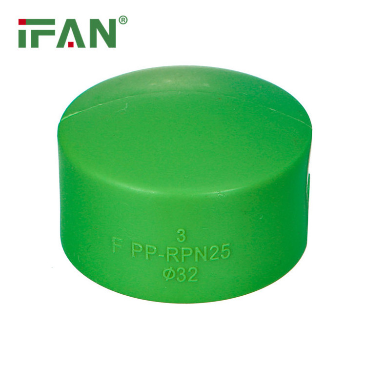 IFAN Factory Supply ODM OEM PPR Plumbing Fittings 20-110mm Green End Cap PPR Pipe And Fitting