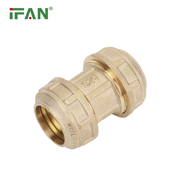 IFAN Factory Custom HDPE PP Pumping Compression Fittings Brass Compression Forging Pe Brass Pipe Connector Fitting For Pe Pipe