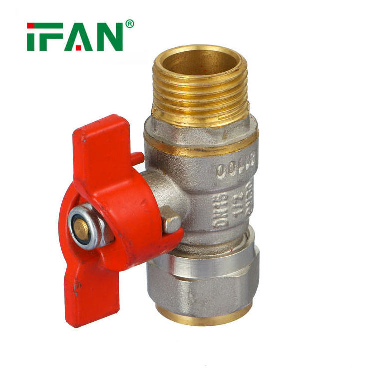 IFAN Factory Pex Ball Valve Brass 1/2inch Brass Core Butterfly Handle Brass Valve For Pex Tube