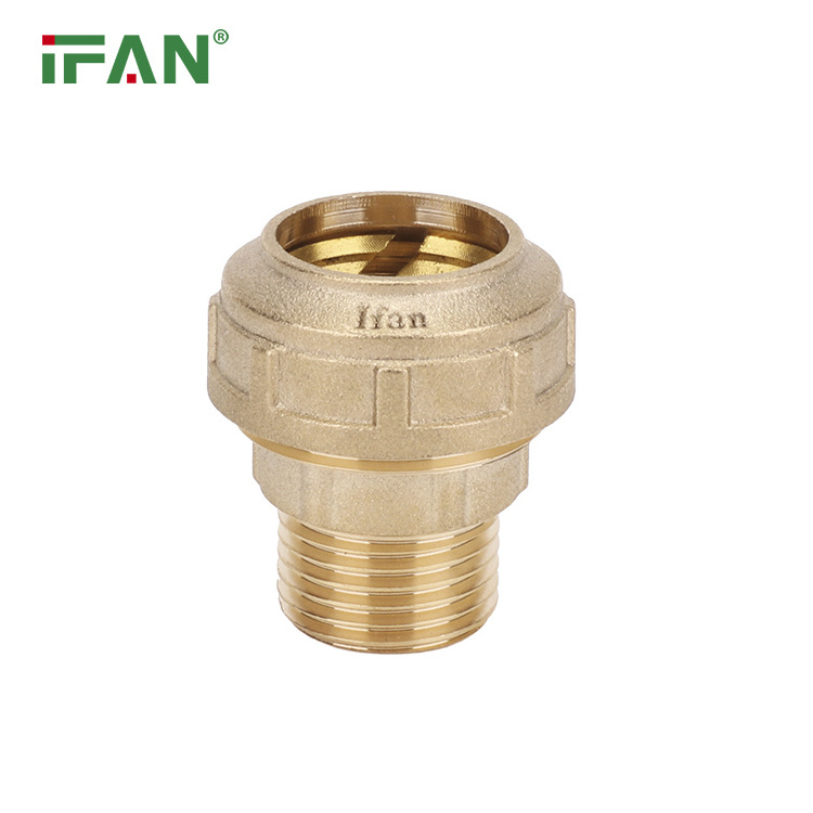 IFAN Factory Custom HDPE PP Pumping Compression Fittings Brass Compression Forging Pe Brass Pipe Connector Fitting For Pe Pipe