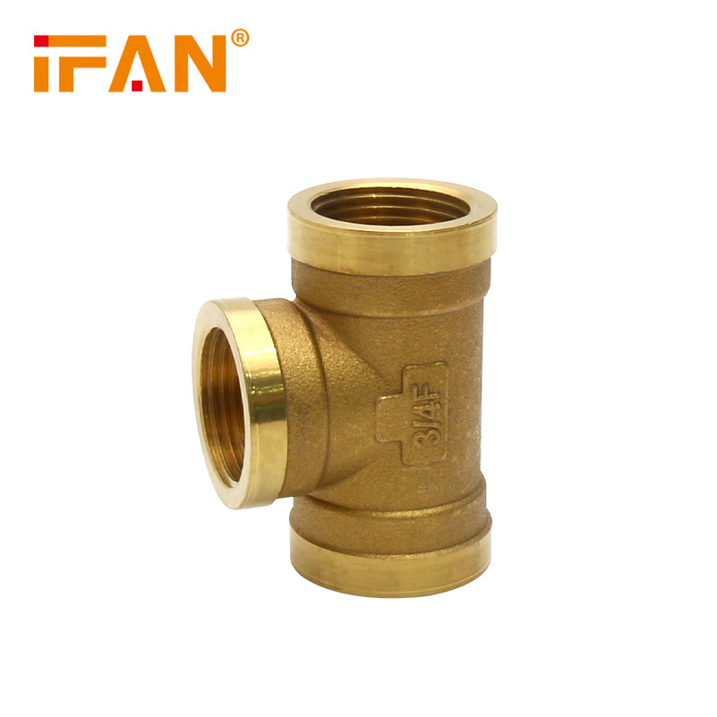 IFAN Brass Fittings Plumbing Material Gas Hose Nipple Cap Tee Socket Brass Threaded Brass Pipe Fittings