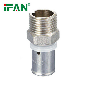 IFAN High Quality 1/2" 3/4" 1" Female Male Socket Gas Water PEX Fitting Brass Press Fitting