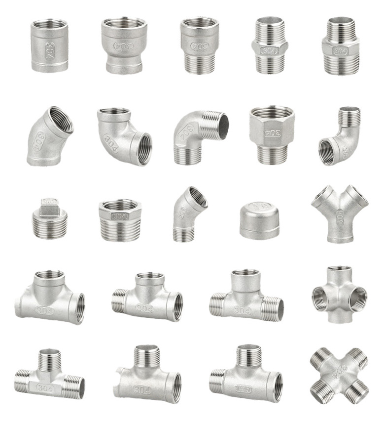 IFAN Stainless Steel Hose Fittings Full Size PN25 Female Thread Socket Tee Elbow Stainless Steel Water Pipe Fitting