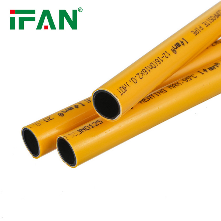 IFAN High Quality Yellow Black Color 16-32MM Aluminium Plastic Composite Overlap PEX Gas Pipe