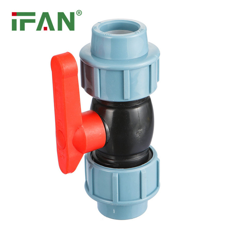 IFAN Factory Wholesale HDPE Water Pipe Fittings 20-110mm PE Pipe Fittings Equal Valve HDPE Ball Valve