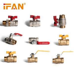 IFAN 1/4'' - 4'' Size Water Valve Long Handle Thread Galvanized Brass Ball Valve For Water Use