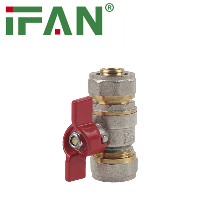 IFAN Factory Price Custom Ball Valve Red Butterfly Handle 16-25mm Size Pex Ball Valve