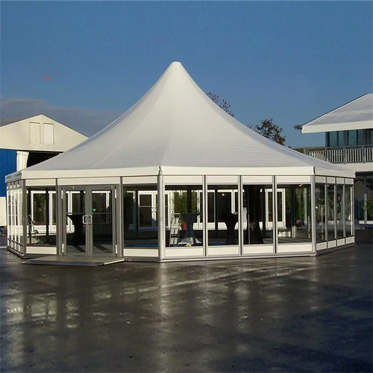 Luxury marquee party 3X3 4X4 5X5 10X10 Outdoor Canvas Hexagon Gazebo  Pagoda Tent with waterproof canopy