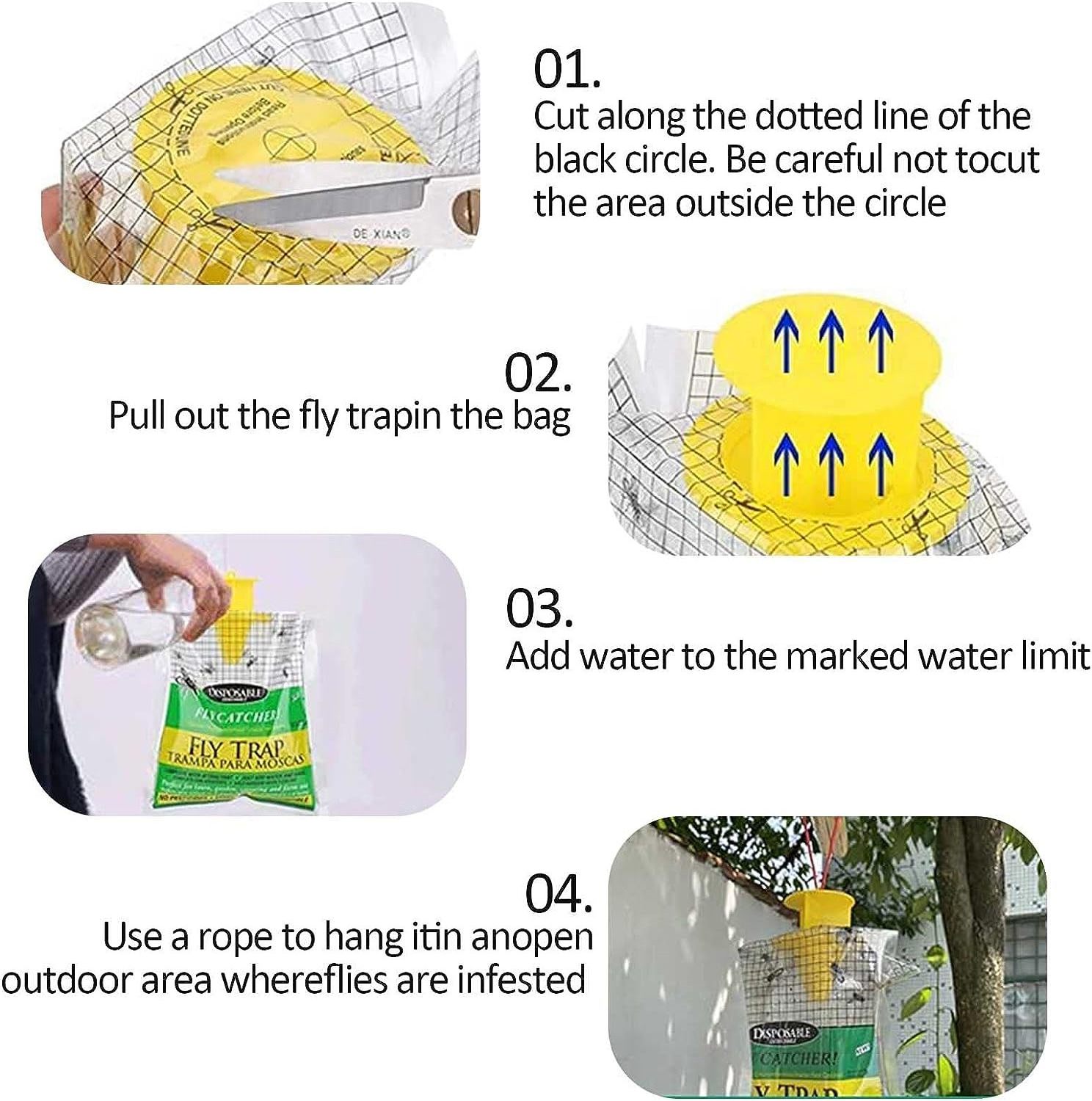 Mosquito Trap Catcher Wasp Killer Fly Trap Hanging Fly Trap Disposable Insect Bug Attract Fly Catcher Bag