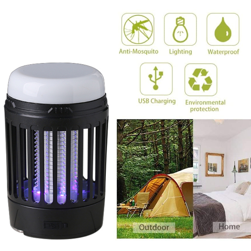 Camping Light Rechargeable Insect Zapper LED Tent Lantern Bug Zapper Function USB Charging Solar Mosquito Killer For Lawns