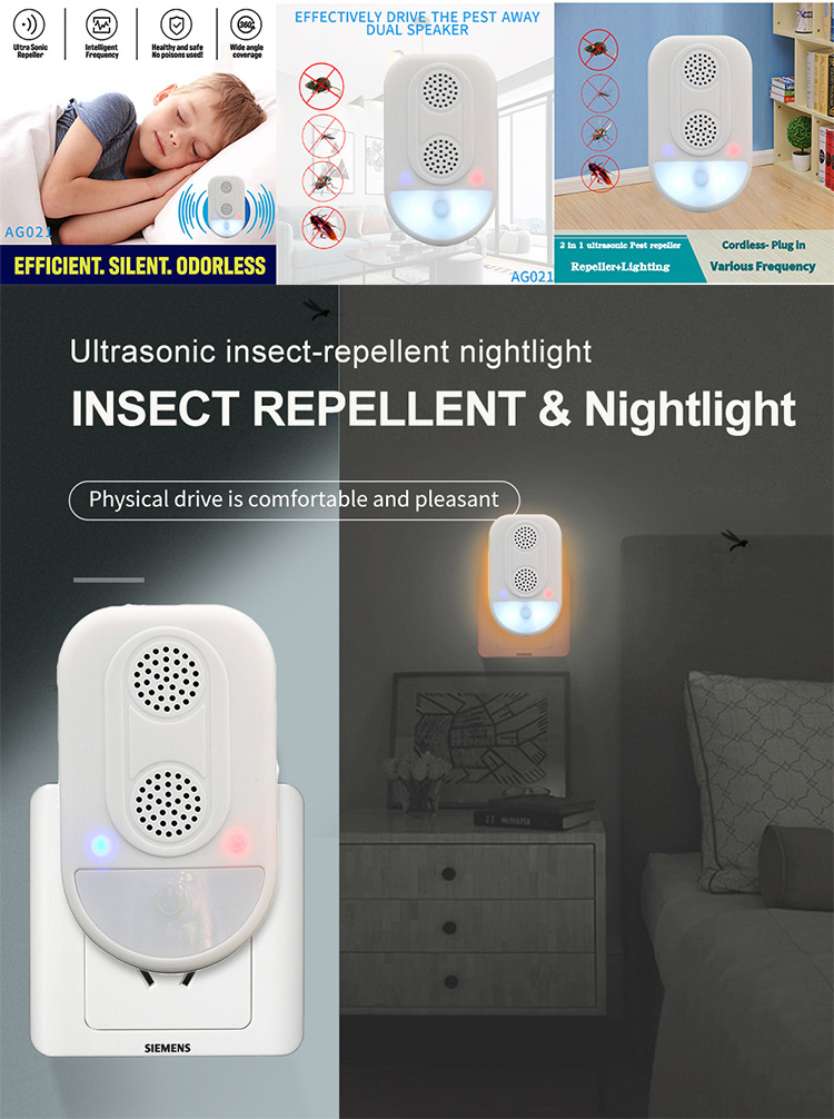 Plug In Indoor Pest Control Electronic Pest Repellent Electric Ultrasonic Mosquito Rodent Cockroach Insect Repeller