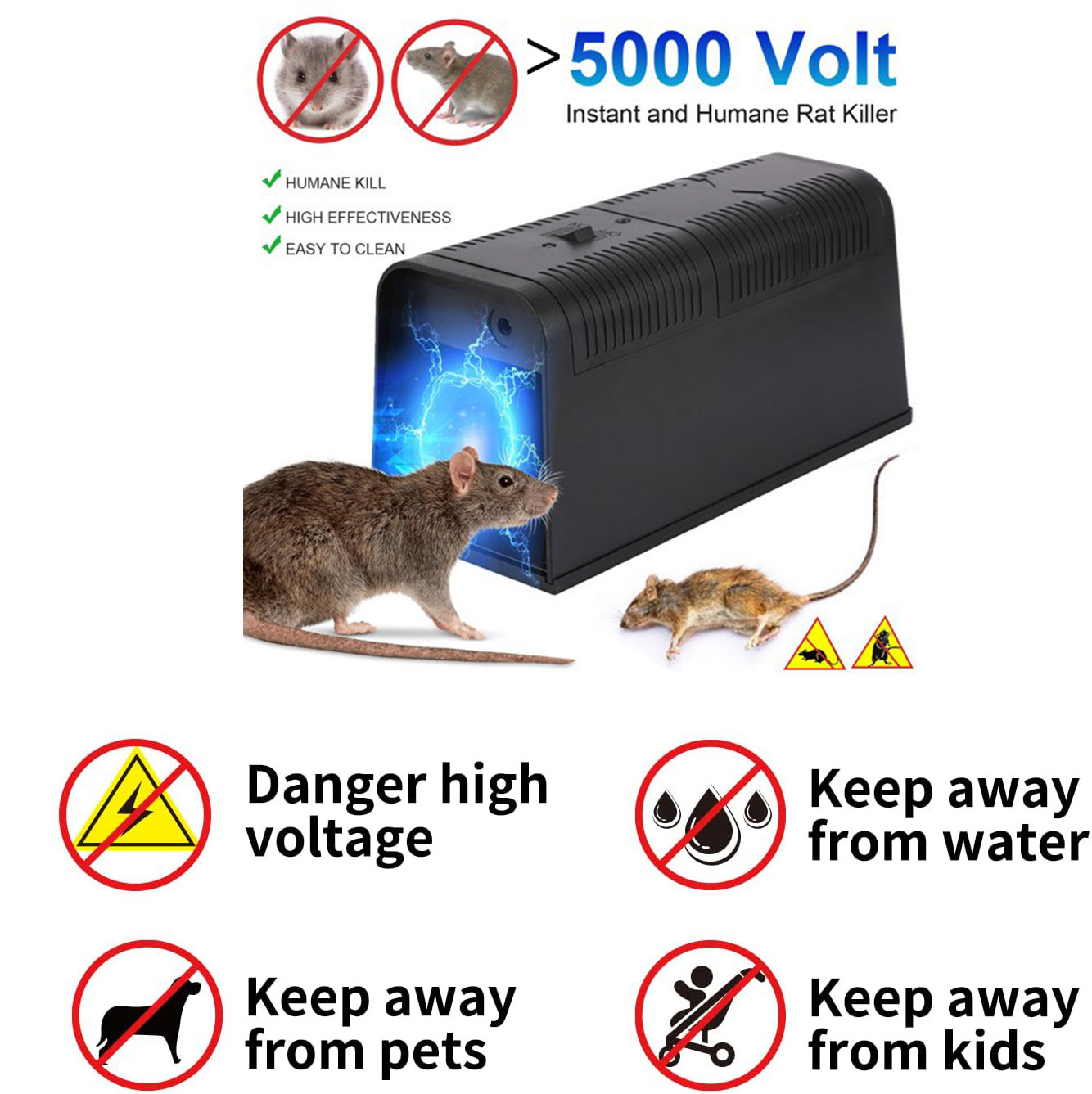 Wholesale Indoor EPA Battery Electric Rat Trap Mouse Zapper Rat Killer