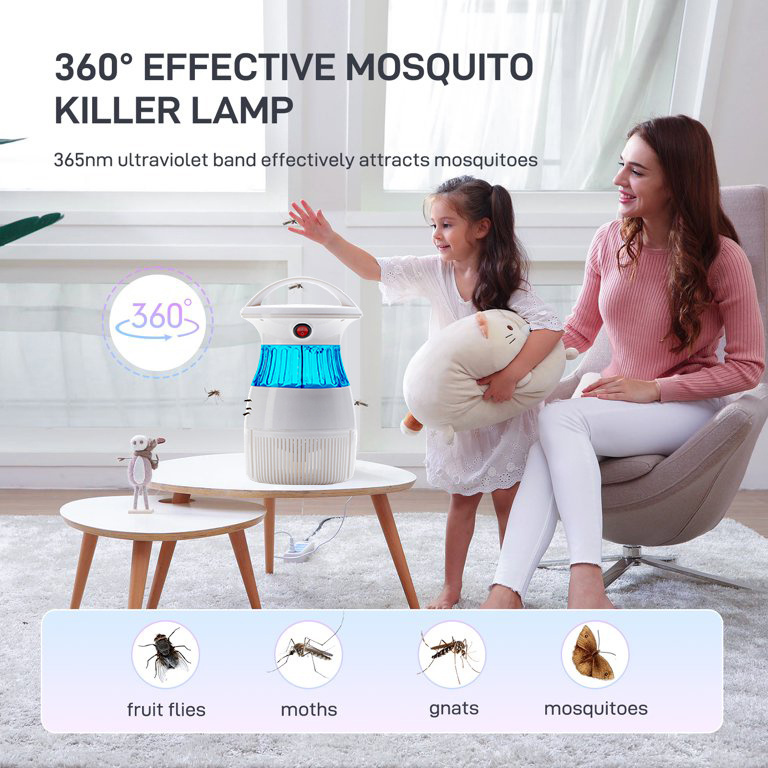 Indoor Electric Mosquito Killer Lamp with UV LED Light Electronic Fly Insect Trap With Suction Fan for Home