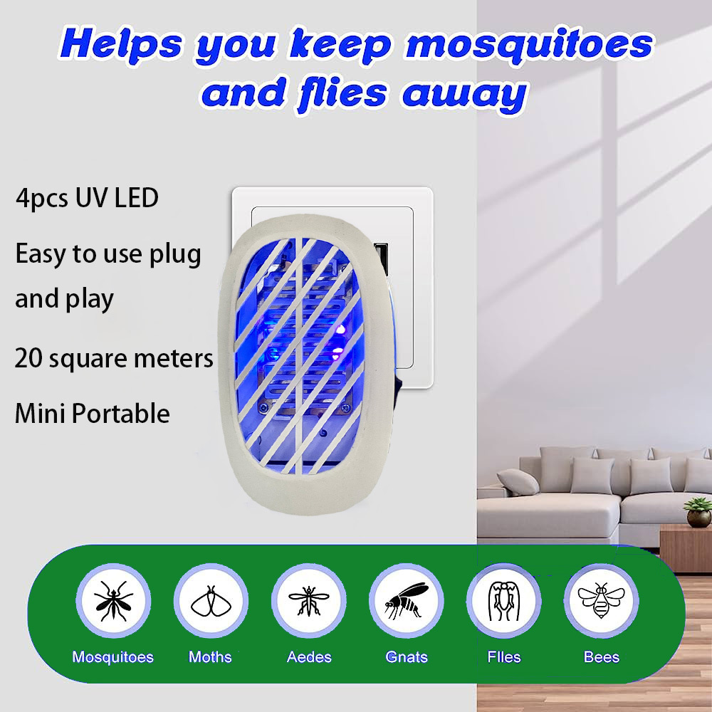 Indoor Plug In Electric Flies Mosquitoes Gnats Moth Trap Catcher UV Mosquito Insect Killer Lamp