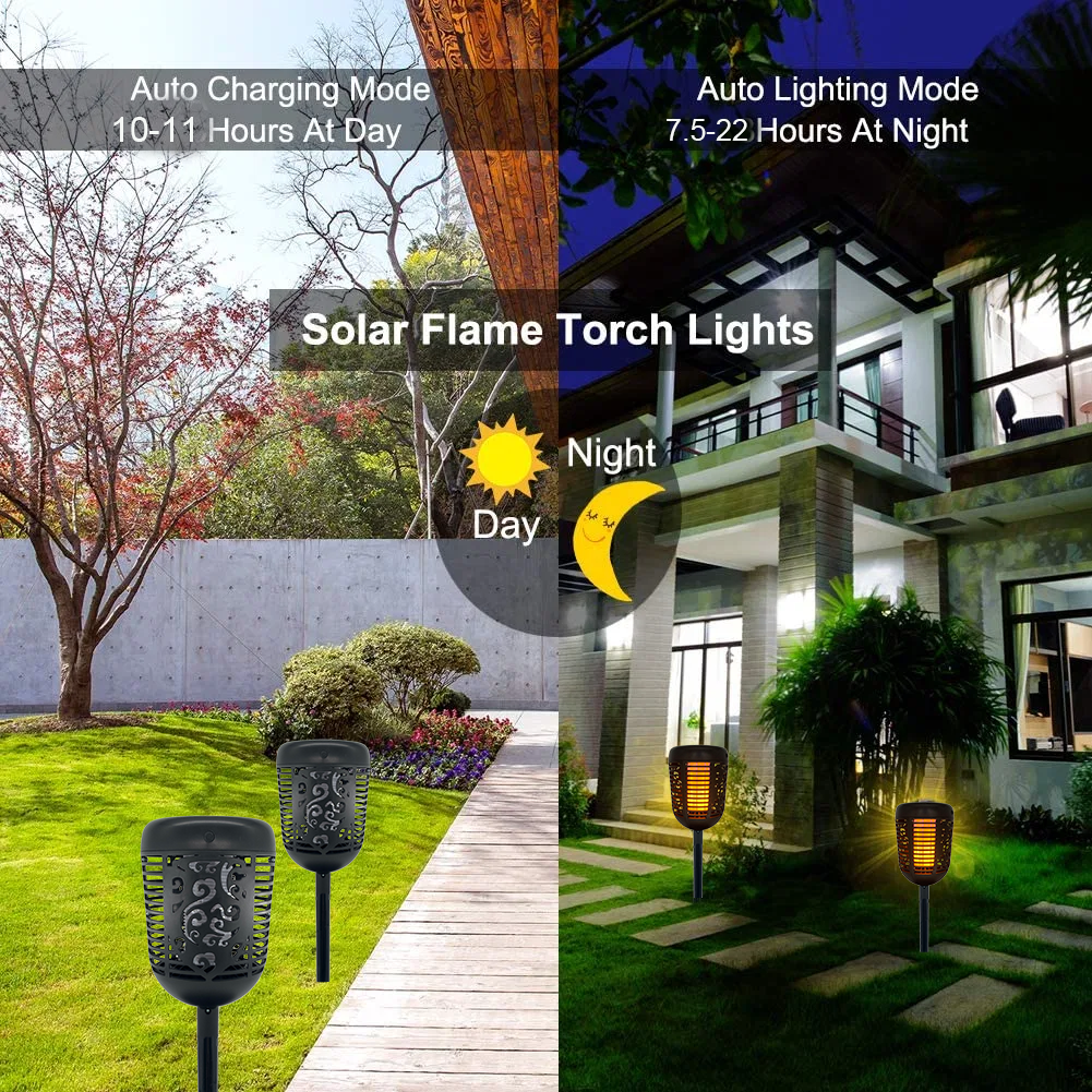 Garden Outdoor Solar Recharge Torch light Landscape Led Bug Zapper Mosquito Flying Insect Killer Torch