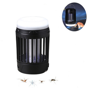 Rechargeable Solar USB Bug Zapper Hanging Camping Lantern Portable Insect Mosquito Lamp Fly Pest Trap for Indoor Outdoor