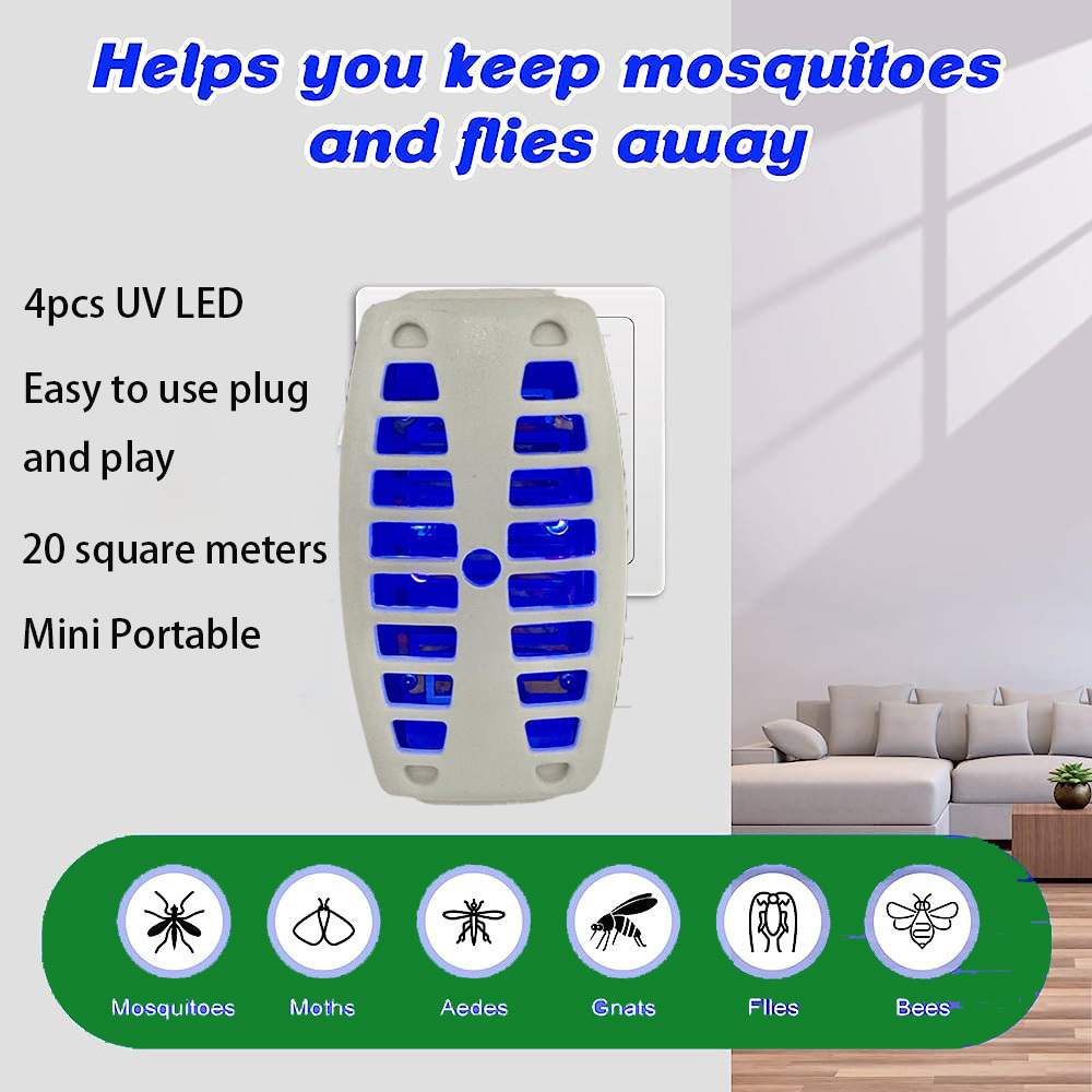 Portable LED 230V Plug in Electronic Insect Killer Bug Zapper Flying Pest Trap Indoor Mosquito Catcher Lamp