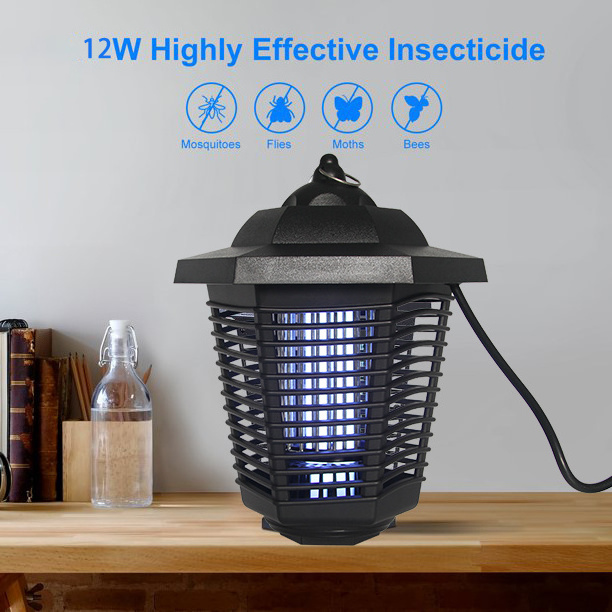 3000V High Voltage UV Tube Bug Zapper 12W Mosquito Fly Insect Gnat Pest Killer Catcher Repellent Electronic Shock Mosquito Lamp