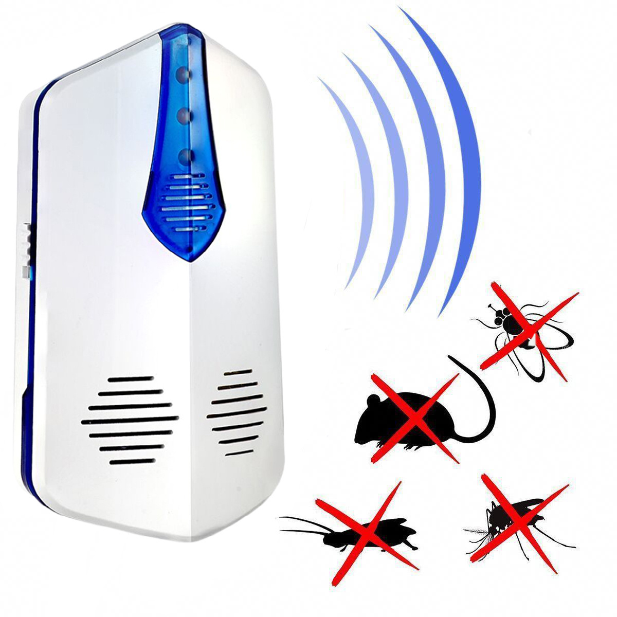 Indoor Plug in Electromagnetic Waves Electronic Ultrasonic Mouse Cockroach Trap Mosquito Repeller Insect Rats Spiders