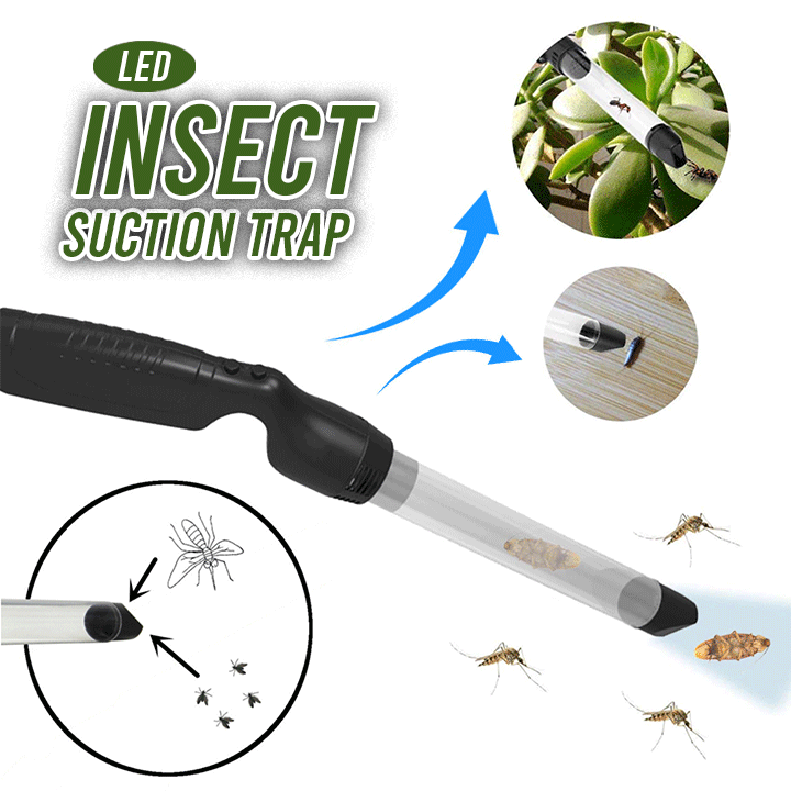 Bug Vacuum Handheld Powerful Insect Catcher with LED Light Portable Live Insect Trap for Pest Spider Cockroach