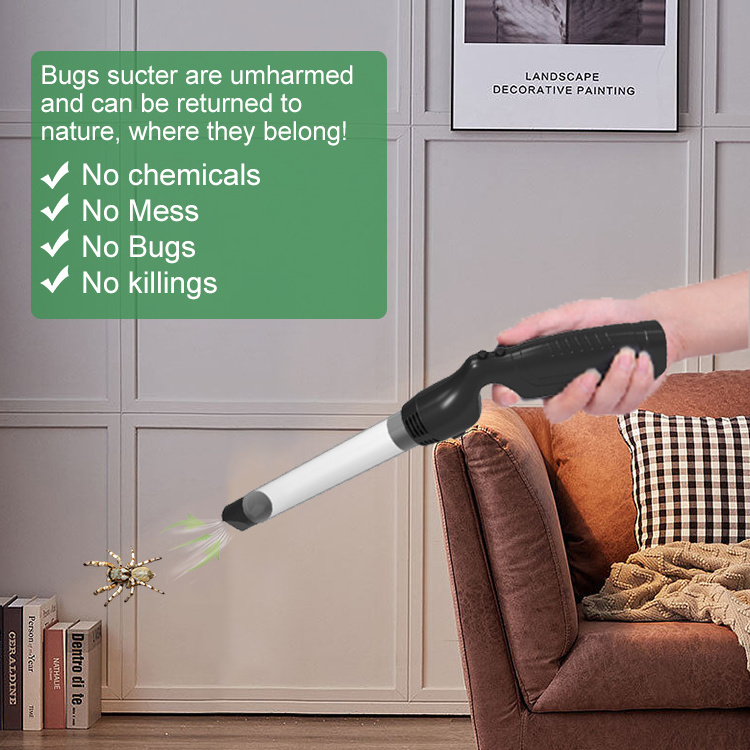 Humane Battery Operated Insect Fly Bugs Buster Suction Trap Insect and Spider Catcher Vacuum with LED Flashlight