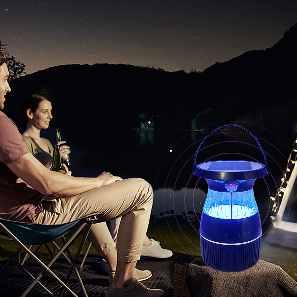 Solar Outdoor Indoor Insect Mosquito Killer Lamp Cordless Rechargeable Electric Fly Trap Lamp for Home Backyard Patio Garden