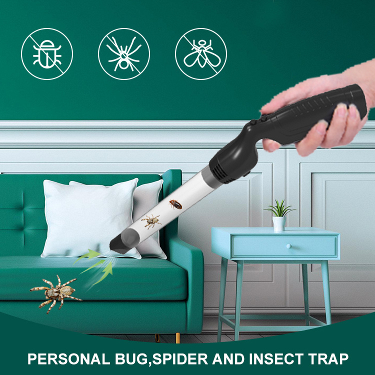 Home Office Handheld Insect Fly Bugs Buster Suction Trap Bug Vacuum Insect Spider Pest Bee Catcher With Led Light