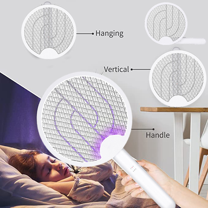 Electric Mosquito Fly Swatter Killer Lamp Multifunctional Adjustable Bug Zapper USB Rechargeable Mosquito Trap Racket