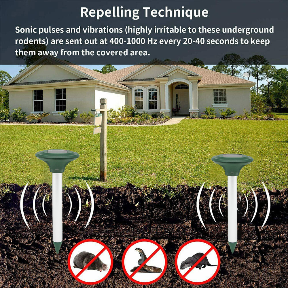 Guard Garden Farm Solar Battery Sonic Gopher Animal Mole Chaser Device Pest Vole Mole Snake Repeller