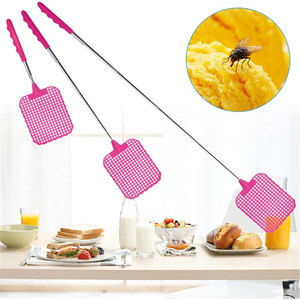 Extendable Anti Mosquito Pest Summer Home Kitchen Tool Stainless Steel Handle Telescopic Fly Swatter