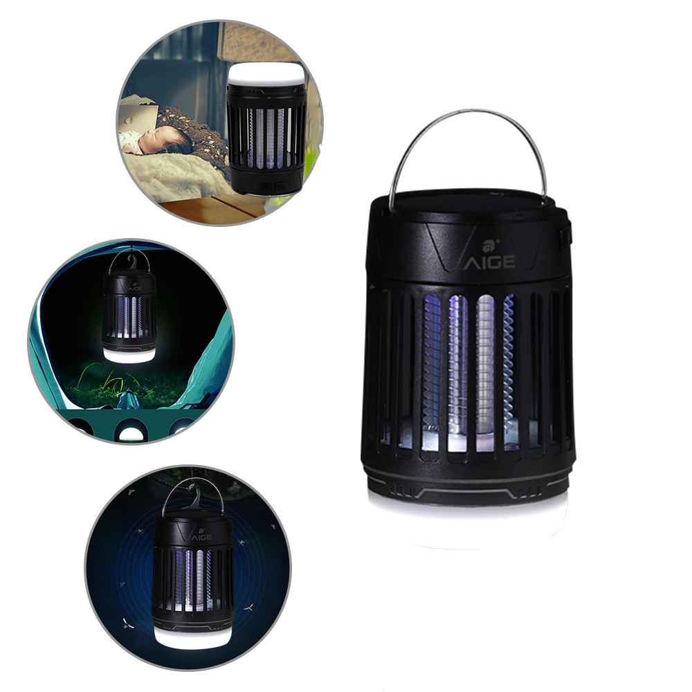 Camping Light Rechargeable Insect Zapper LED Tent Lantern Bug Zapper Function USB Charging Solar Mosquito Killer For Lawns