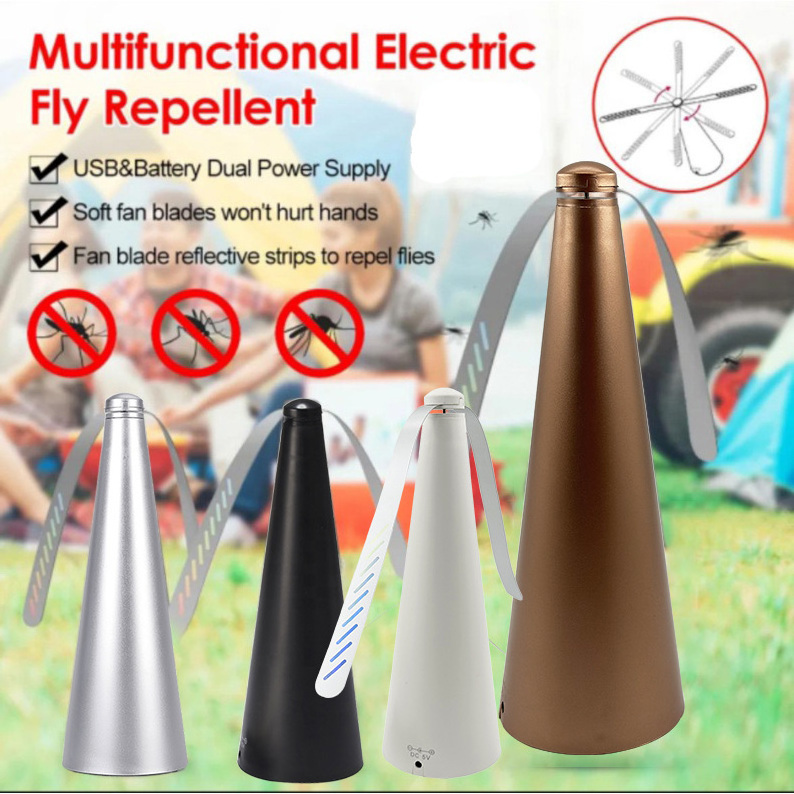 Outdoor Indoor Soft Blades Electric Table Fly Repeller Fan Battery USB Flies Mosquito Repeller