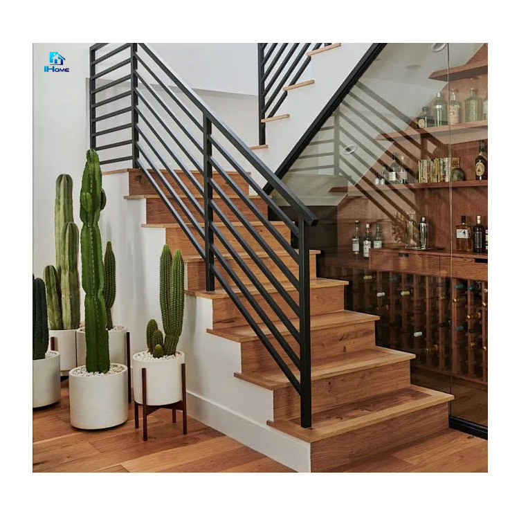 Floating Straight Stairs With Wood Tread And Frameless Glass Railing Staircase