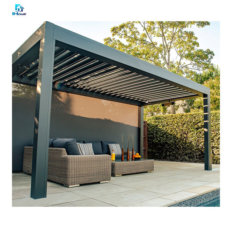 Waterproof Gazebo Pergola Aluminum Outdoor Louvre Pergola Kit