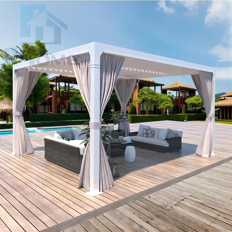 Modern Installation Portable Aluminum Electric Gazebo That Saves Pergola Installation Costs