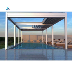 Bioclimatic Aluminum Pergola Swimming Pool Patio Rainproof Retractable Roof Systems Louver Pool Gazebo