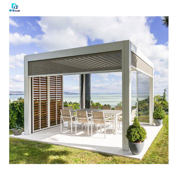 Bioclimatic Aluminum Pergola Swimming Pool Patio Rainproof Retractable Roof Systems Louver Pool Gazebo