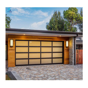 Automatic Garage Glass Inserts Door Roll Up Glass Vertical Bifold Garage Door