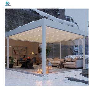 Customized Aluminum Louvre Motorized Pergola And Gazebos Outdoor Waterproof