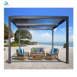 Aluminium Louver Glass Pergola Retractable Roof Awning Gazebo