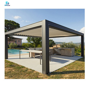 Automatic Bioclimatic Shape Aluminum Pergola Louvered Roof Outdoor Gazebo